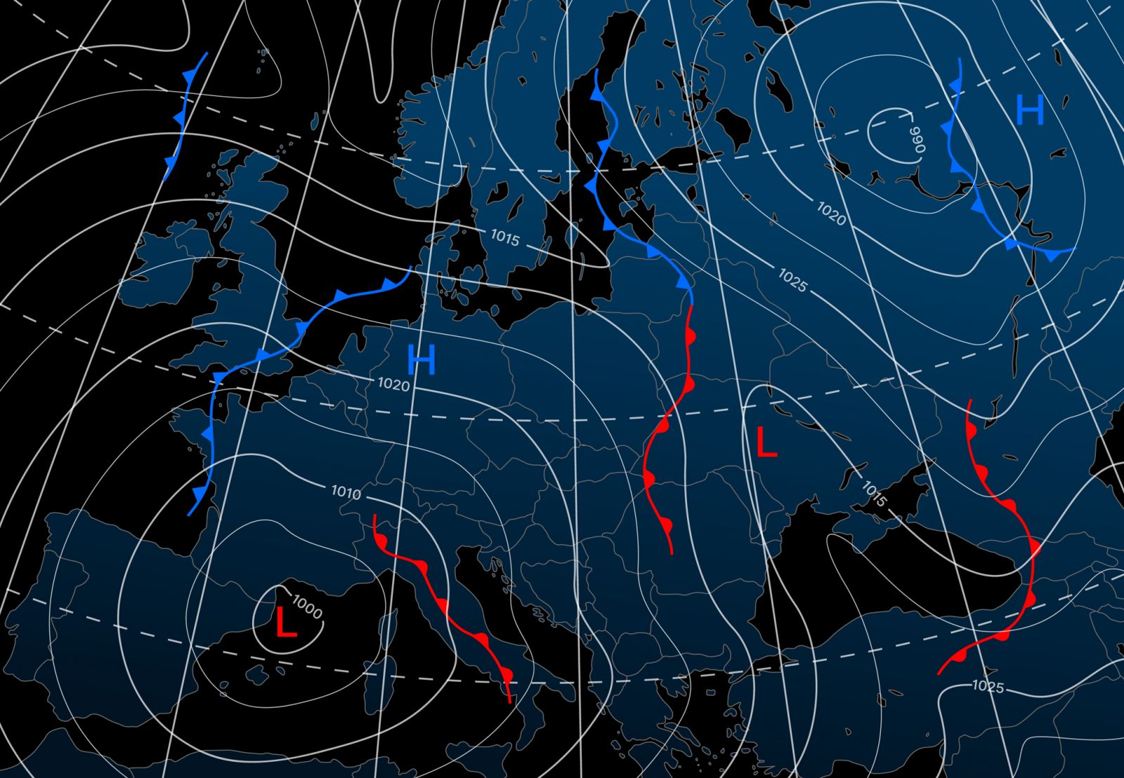 Weather map of Europe banner image